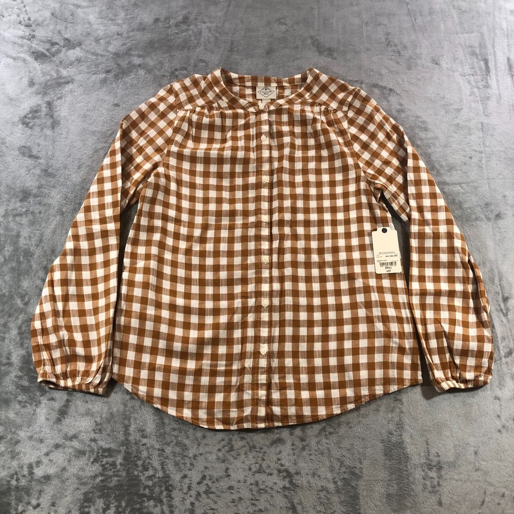 st johns bay shirt womens bronze plaid check barb collar